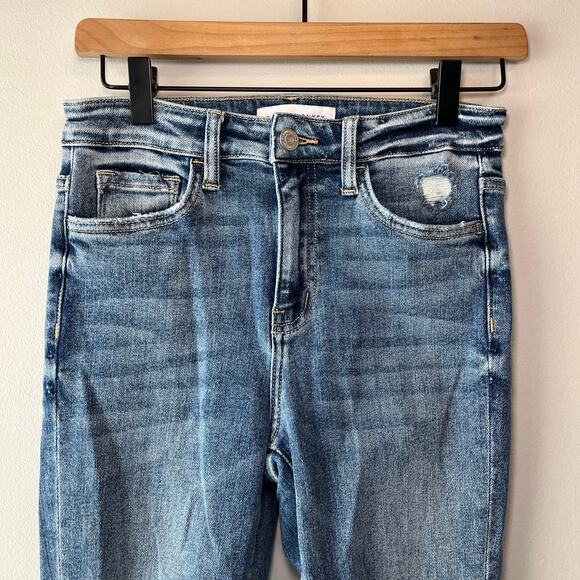 Flying Monkey Women's High Rise Distressed Skinny Jeans Medium Wash Size 26 - Picture 2 of 5